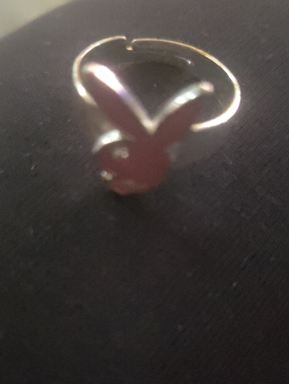 VINTAGE PLAYBOY BUNNY Adjustable Ring - Women's Pink Accent